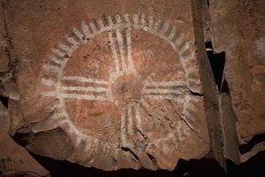 Native American medicine wheel, rock art