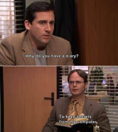 dwight schrute quotes about diary