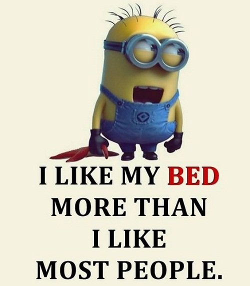 Like my Bed more than people Funny Good Morning Quotes