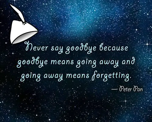 peter pan goodbye quote