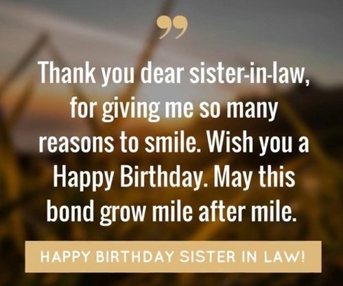 sister in law birthday