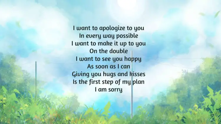 Say boyfriend sorry to to poem Short Love